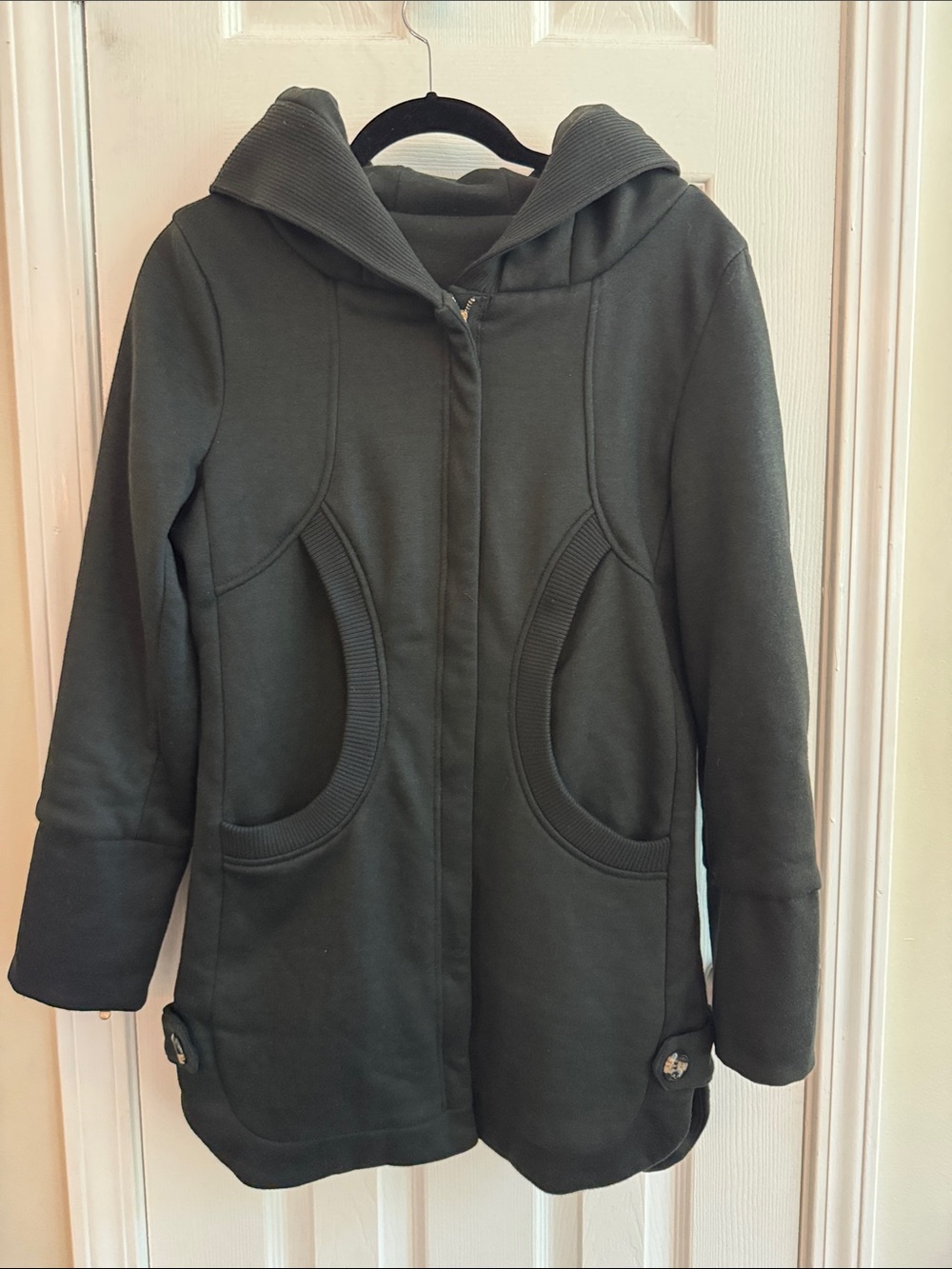 Hooded Zip Up Sweatshirt Coat Cotton Blend Size Medium